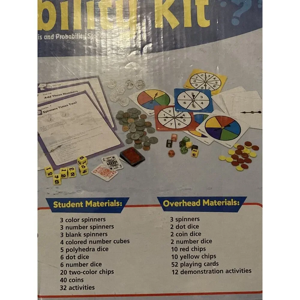 Learning Resources Deluxe Probability Kit Game NCTM Data Analysis Standards NEW‎